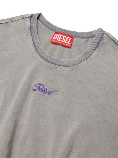 T-shirt bambina Diesel grigia a manica corta DIESEL KIDS | J02585KYA0TK917